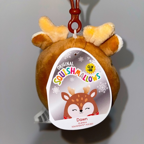 New Nick, Dawn, Carol, and Bartie Squishmallows 2022 Christmas Clip Set of 4 - Picture 4 of 10